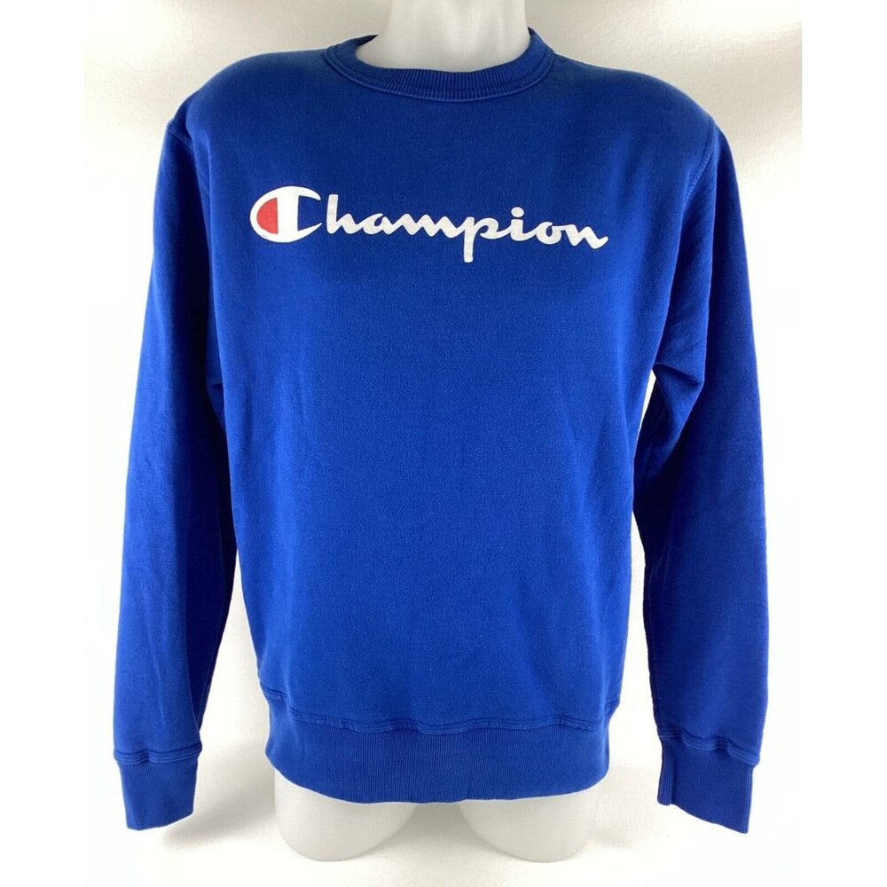 Champion Men’s Royal Blue Pullover Sweatshirt Size Medium Med M Athletic